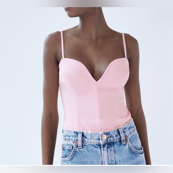 Zara pink sweetheart bodysuit - Picture 1 of 8